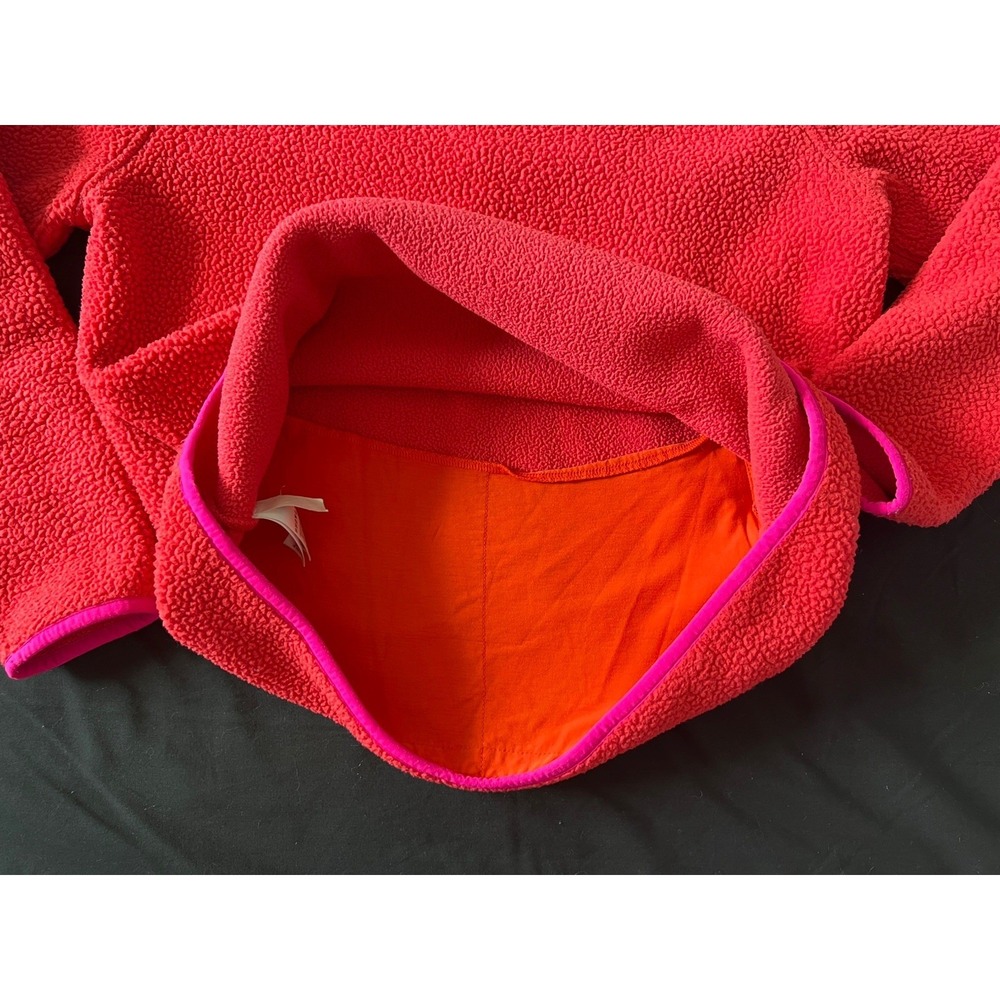 Vineyard Vines Women Red And Pink Pullover 1/4 Zip Sherpa Sweater Size Small - Picture 8 of 10